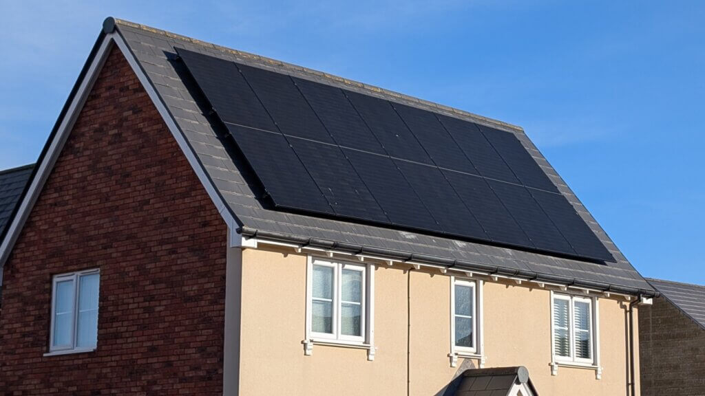 solar panels on a house