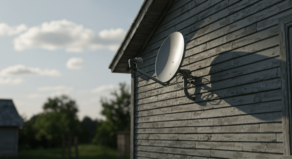 satellite dish on a house