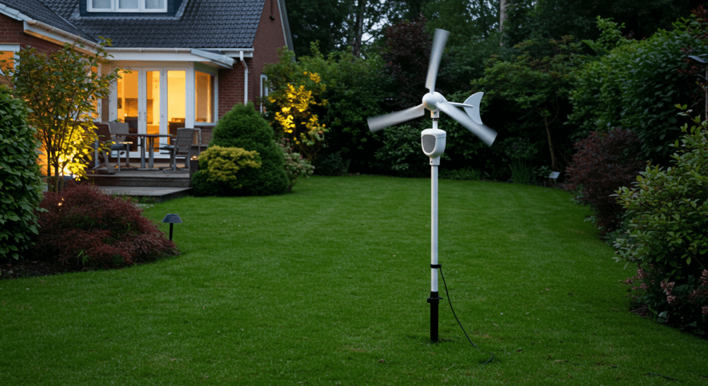 small wind turbine on a residential property