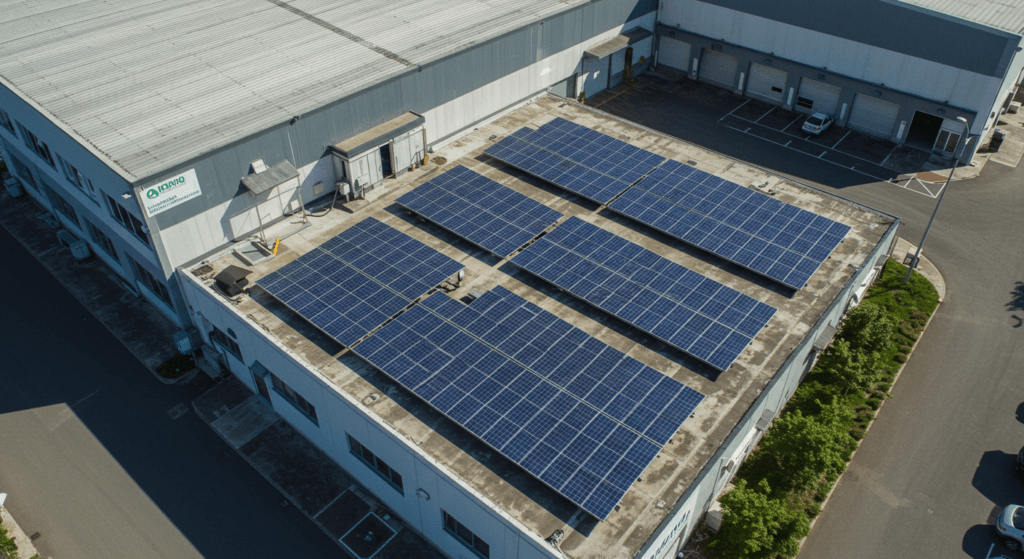 solar panels on a commercial property